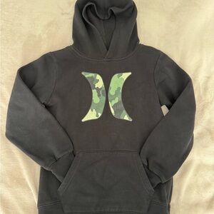 Hurley Kids Black Hoodie with Camouflage Logo
